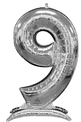 LRG SHP STAND-UP NUMBERZ 9 SILVER ANAGRAM 50 (PKG)