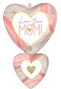 LRG SHP CUTOUT COLLAGE LOVE YOU MOM HEARTS 31 (PKG)