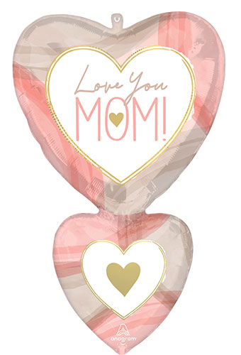 LRG SHP CUTOUT COLLAGE LOVE YOU MOM HEARTS 31 (PKG)