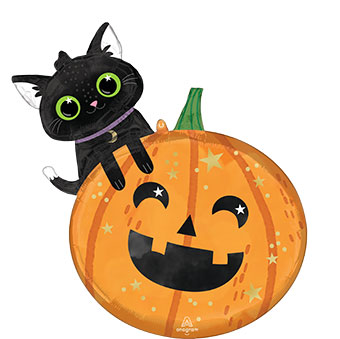 LRG SHP HALLOWEEN CAT & PUMPKIN 29 (PKG)(O)