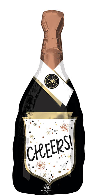 LRG SHP CHEERS CONFETTI BUBBLY BOTTLE 36 (PKG)