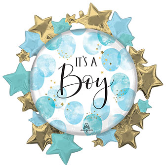 LRG SHP BABY BOY BLUE WATERCOLOR 26 (PKG)