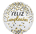 ORBZ BLACK SILVER GOLD FELIZ CUMPLEANOS (PKG)