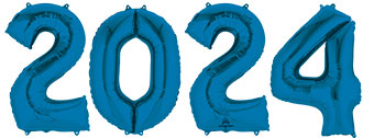 LRG SHP NUMBER BUNCH 2024 BLUE ANAGRAM (POLY)(D) sale