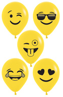 5C SEMPERTEX EMOJI ASST FACES FASHION YELLOW (BAG 100)