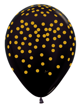 11C SEMPERTEX CONFETTI DELUXE BLACK W/GOLD DOTS (BAG50)