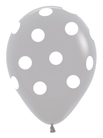 11C SEMPERTEX WHITE POLKA DOTS BIG ON GRAY (BAG50)(D) sale