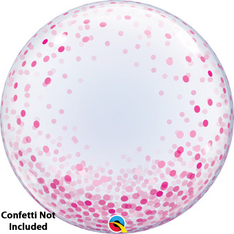 BUBBLE (DECO) 24C CONFETTI DOTS PINK (PKG)