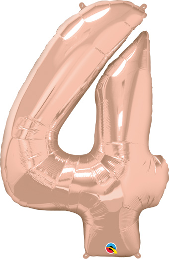 LRG SHP NUMBER 4 ROSE GOLD QUALATEX 41 (PKG)