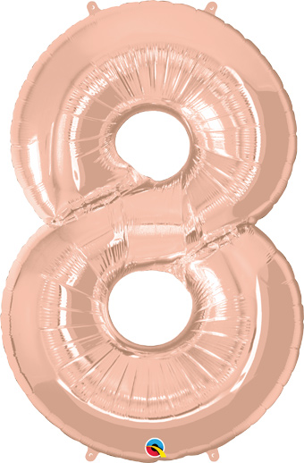 LRG SHP NUMBER 8 ROSE GOLD QUALATEX 42 (PKG)