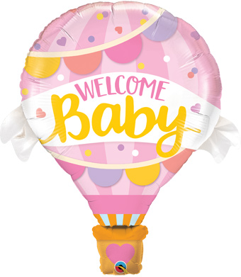 LRG SHP WELCOME BABY PINK HOT AIR BALLOON 42 (PKG)(D) sale