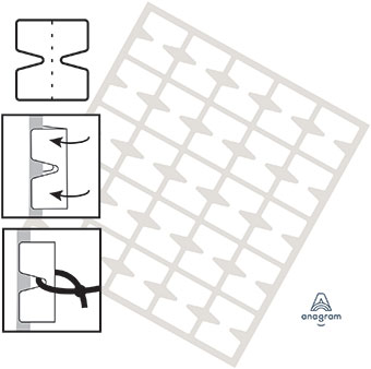 BUTTERFLY TAB - ADHESIVE ONE SIDE (100ct)(see notes)