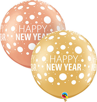 30C HAPPY NEW YEAR DOTS ARD GOLD & ROSE GOLD (PACK2)(D) sale