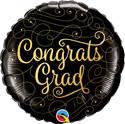 18C CONGRATS GRAD BLACK & GOLD SCRIPT (PKG)(D) sale