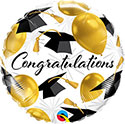 18C CONGRATULATIONS GOLD BALLOONS & GRAD CAPS