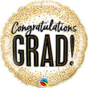 18C CONGRATULATIONS GRAD GOLD GLITTER DOTS