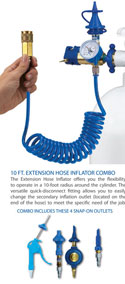 10 FT EXTENSION HOSE INFLATOR COMBO (4 PIECES)