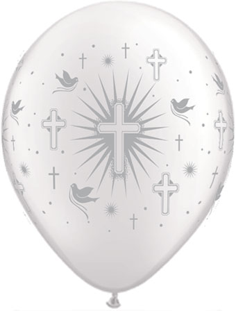 11C CROSS & DOVES PEARL WHITE W/SILVER INK (BAG 50)