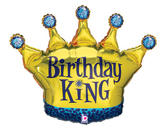 LRG SHP CROWN BIRTHDAY KING 36