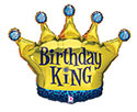 LRG SHP CROWN BIRTHDAY KING 36 (PKG)