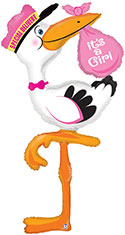 LRG SHP STORK SPECIAL DELIVERY ITS A GIRL 60 (PKG)(D) sale