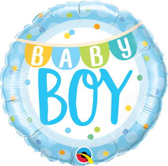 18C BABY BOY BANNER & DOTS (PKG)