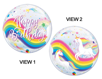 BUBBLE 22C HB RAINBOW UNICORNS (PKG)