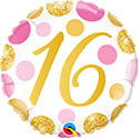 18C 16 PINK & GOLD DOTS (PKG)