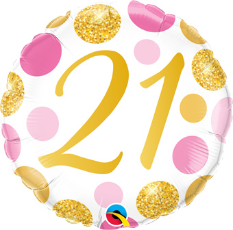 18C 21 PINK & GOLD DOTS (PKG)