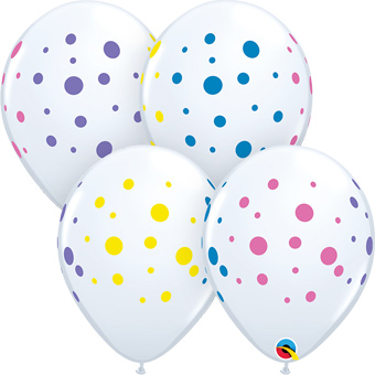 11C COLORFUL DOTS ARD WHITE (BAG 50)