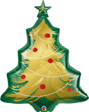 LRG SHP CHRISTMAS TREE BRUSHED GOLD 40 (D) sale