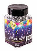 CONFETTI JAR SILVER METALLIC 80 GRAMS